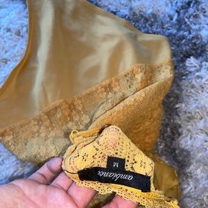 Yellow lace bodysuit